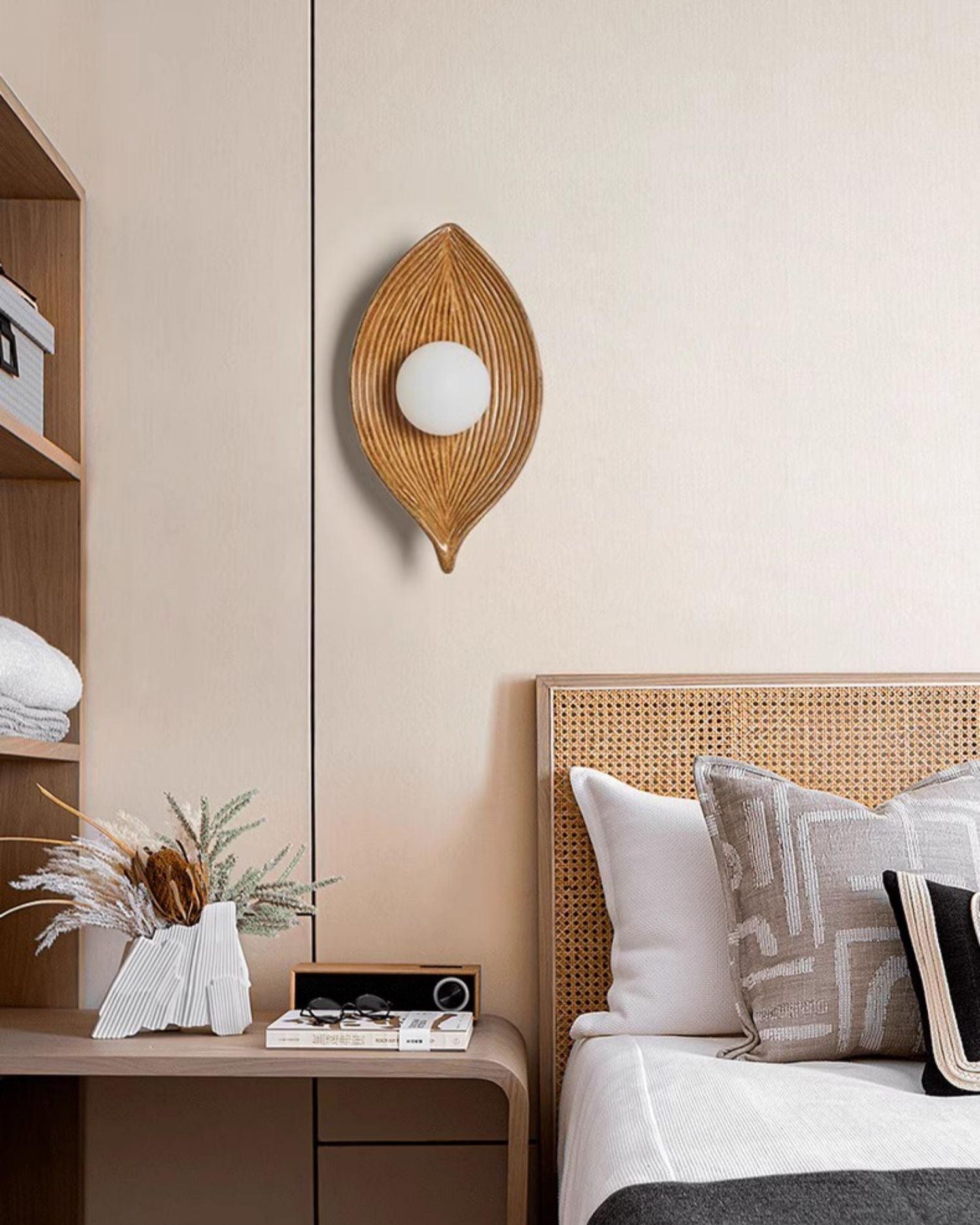 Contemporary Nordic Leaf Resin Wall Light K448