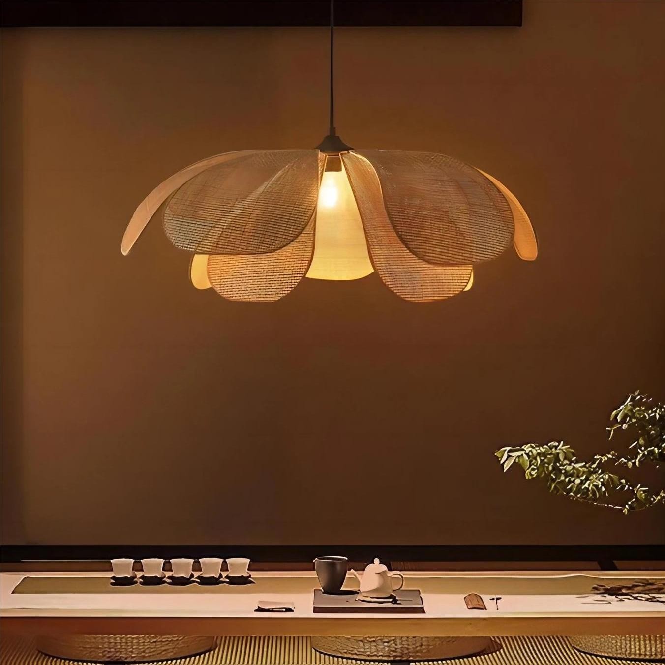 Rustic Petal Design Rattan Chandelier K75