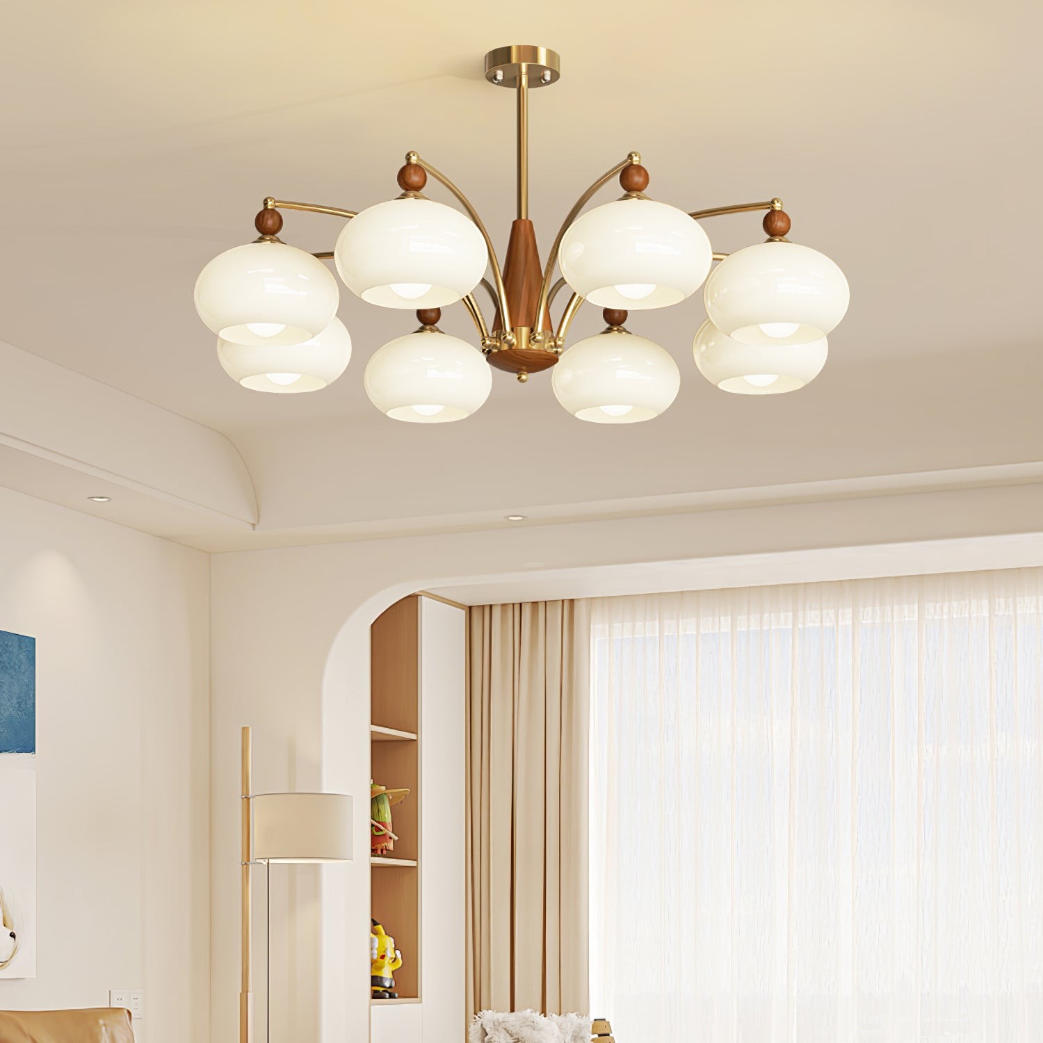 Vintage Multihead Persimmon Chandelier K623