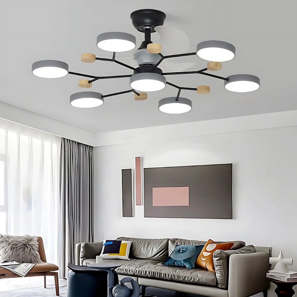 Nordic Branch Quiet Led Ceiling Fan Light K950