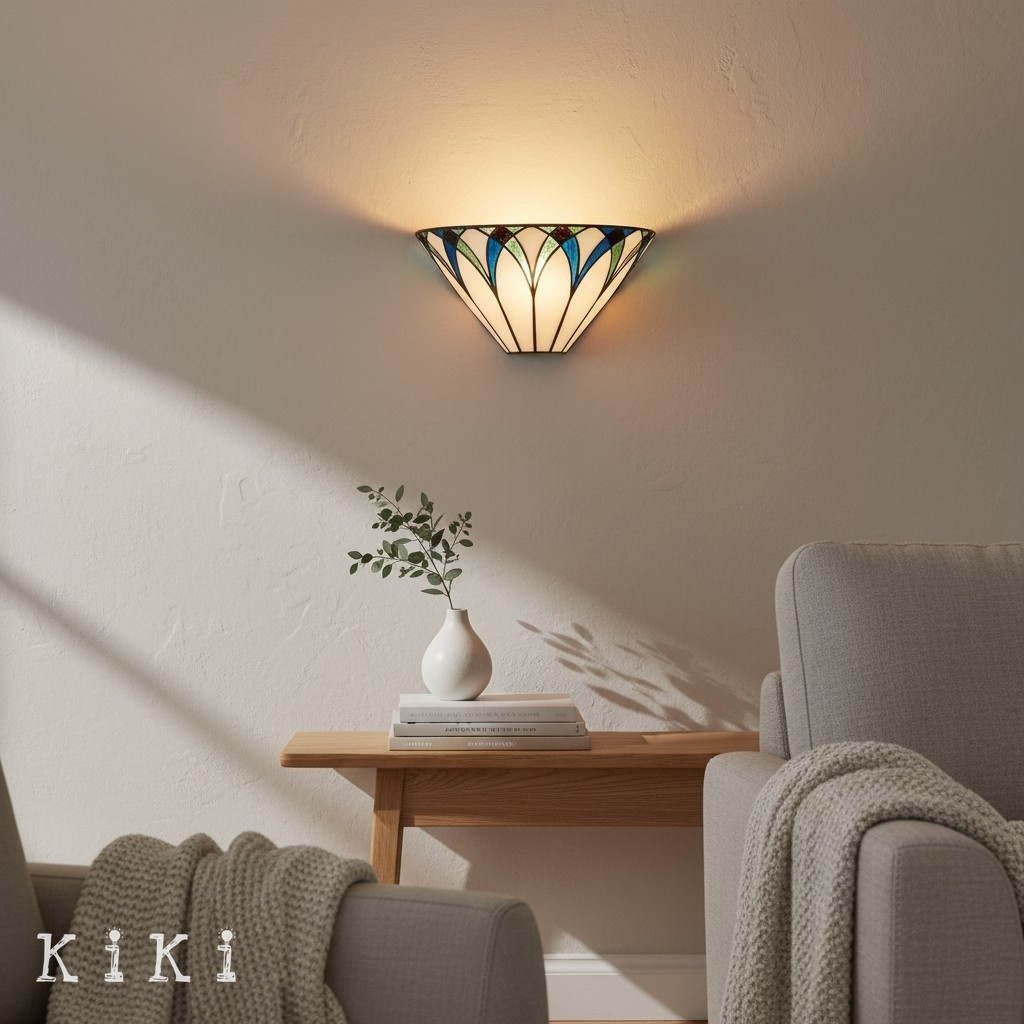 TF Allanton Vintage Art Deco Wall Light - Elegant Glass and Metal Sconce for Hallway K1783