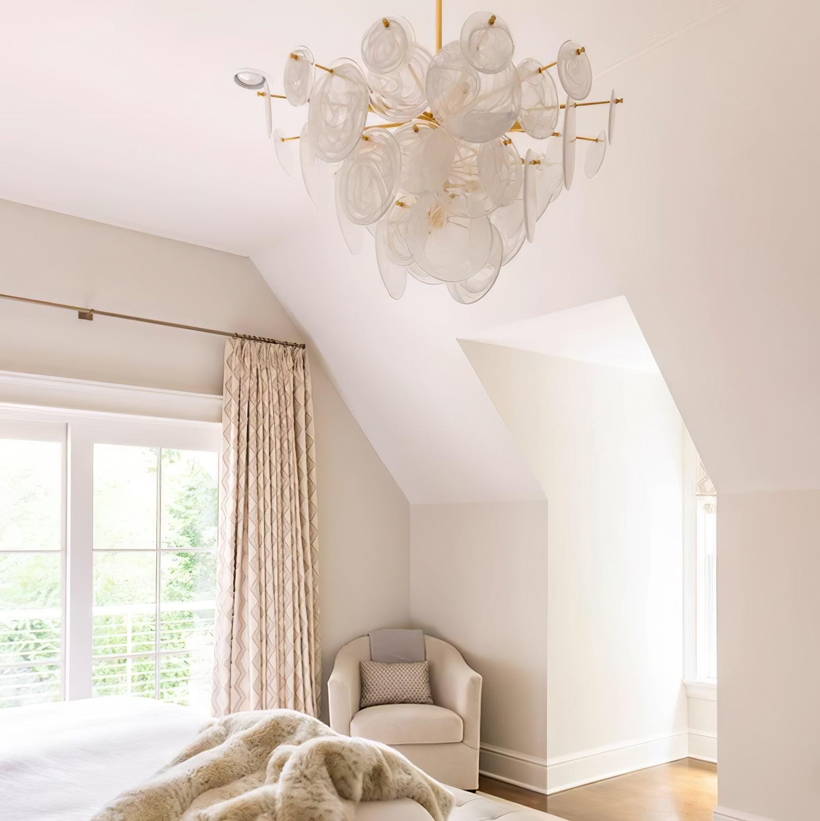 Brass Discs Cascading Chandelier K273