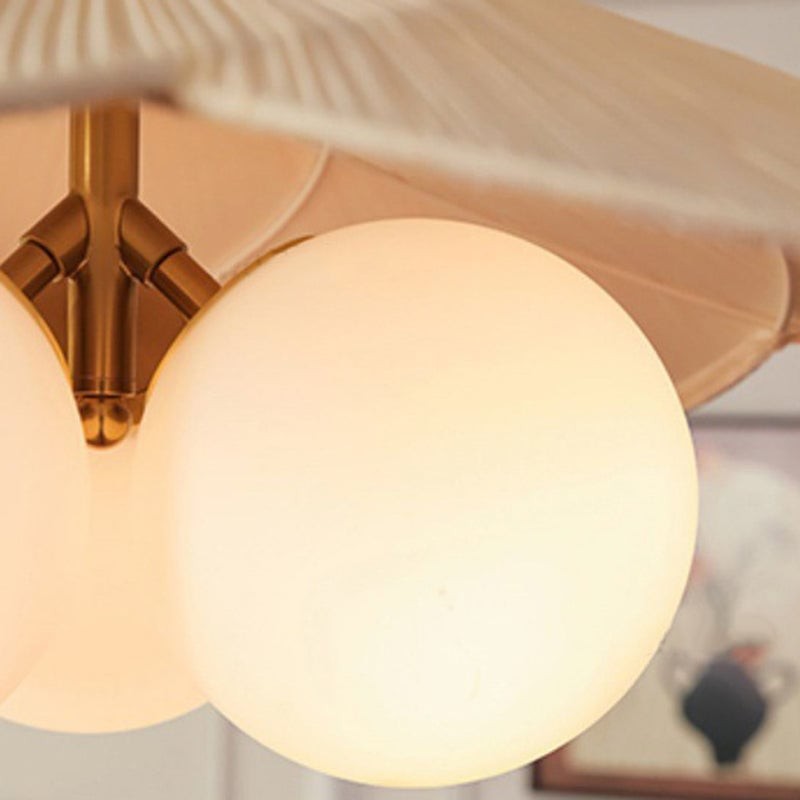 Orrise Vintage Inspired 3 Light Hanging Chandelier - Wood Metal and Fabric Accents Home Lighting K2118