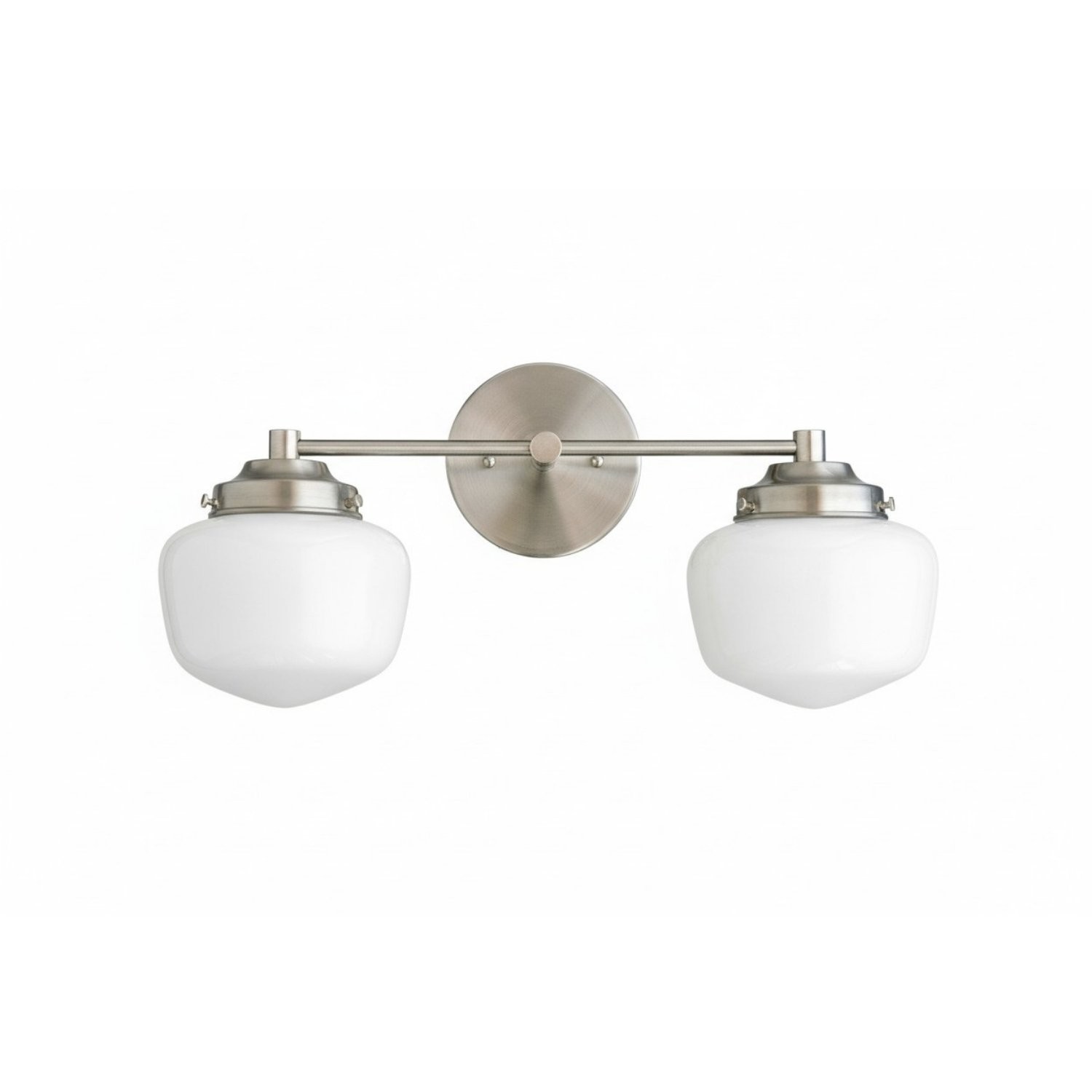 Opalume Glass Art Deco Vanity Light - Bathroom Wall Sconce with White Glass Shades K1431