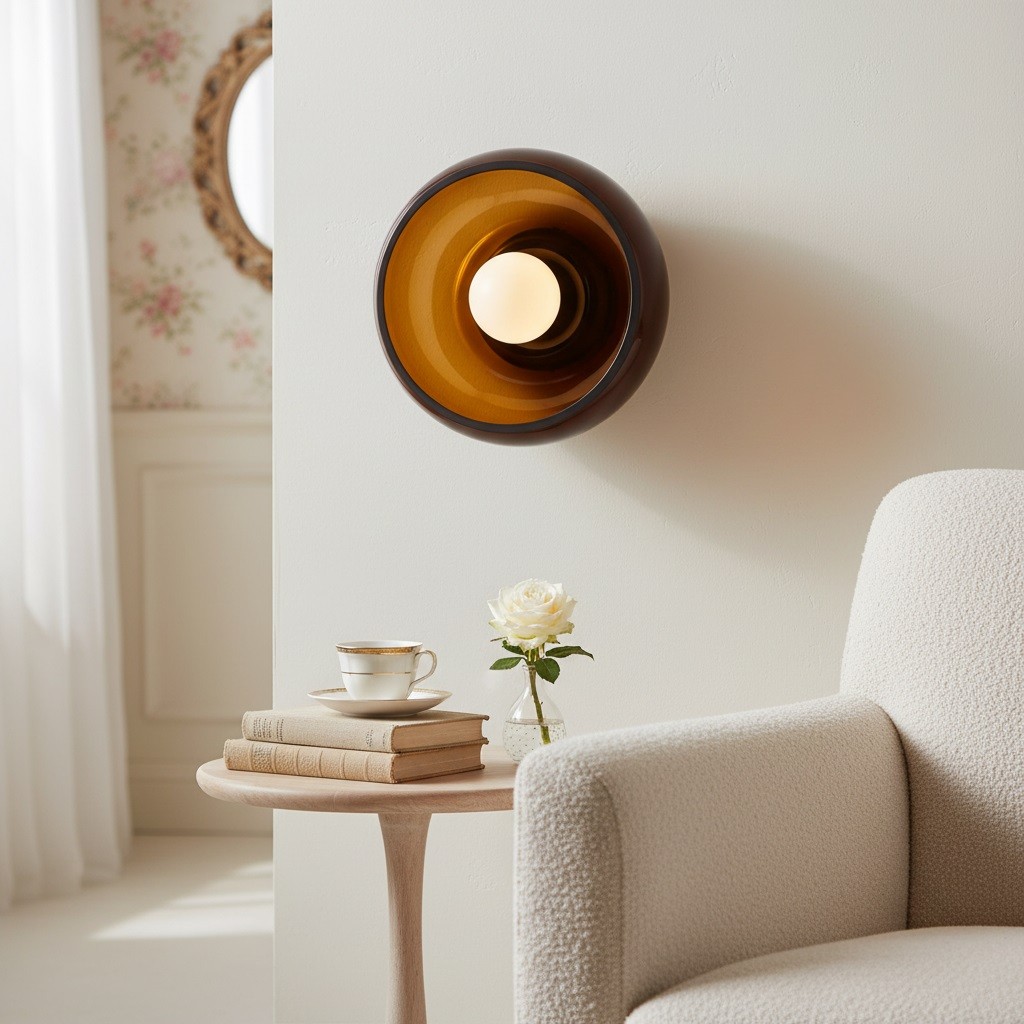 Haelen Alistair Retro Bowl Shade Wall Sconce - Decorative Wall Lighting for Hallway K1769