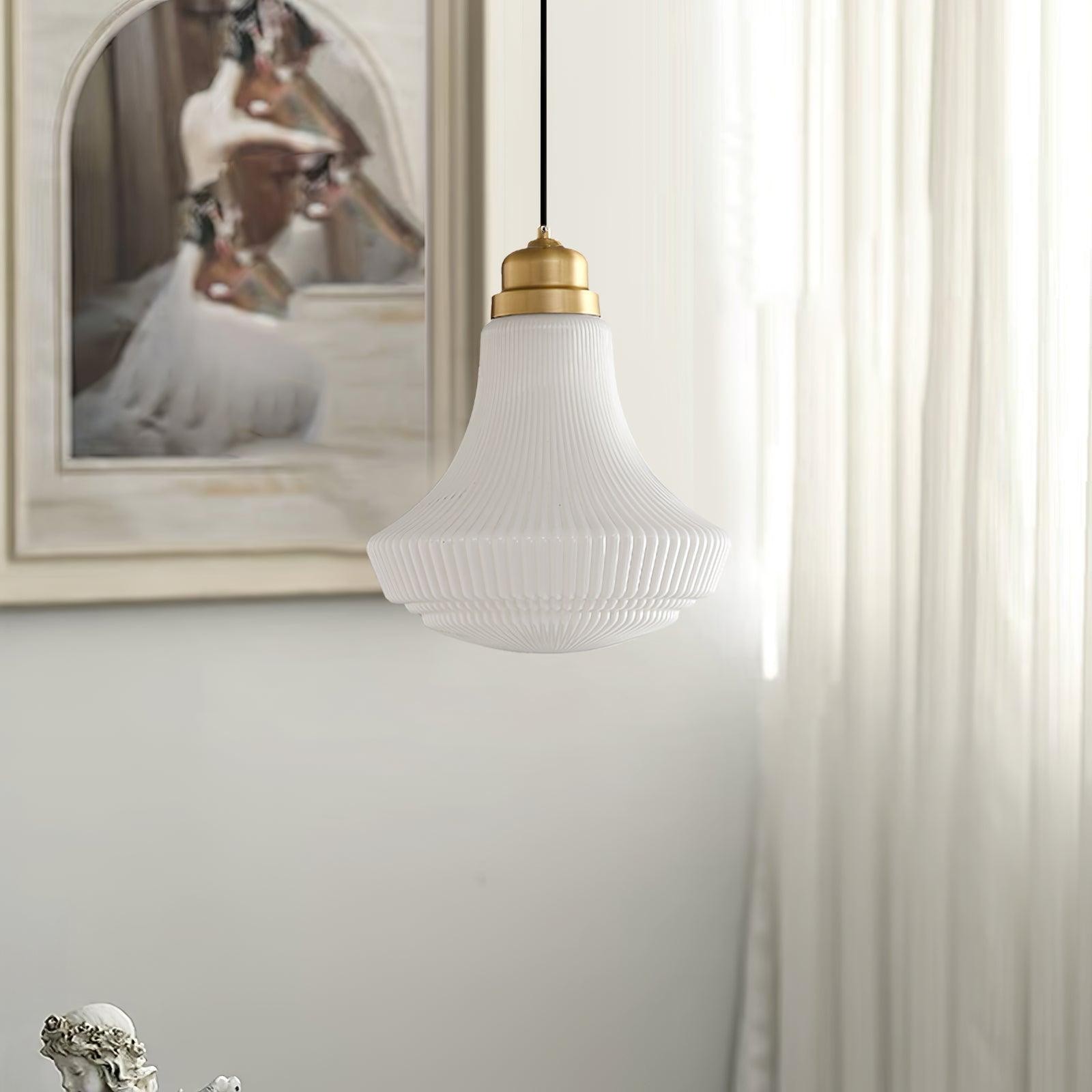 Classical Brass Alabaster Glass Pendant Lamp K659