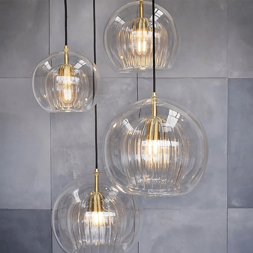 Modern Pleated Glass Pendant Light K862