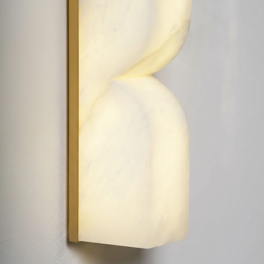 Albesque Curved Wall Lamp - Modern Alabaster Wall Lamp for Bedrooms and Living Rooms K2321