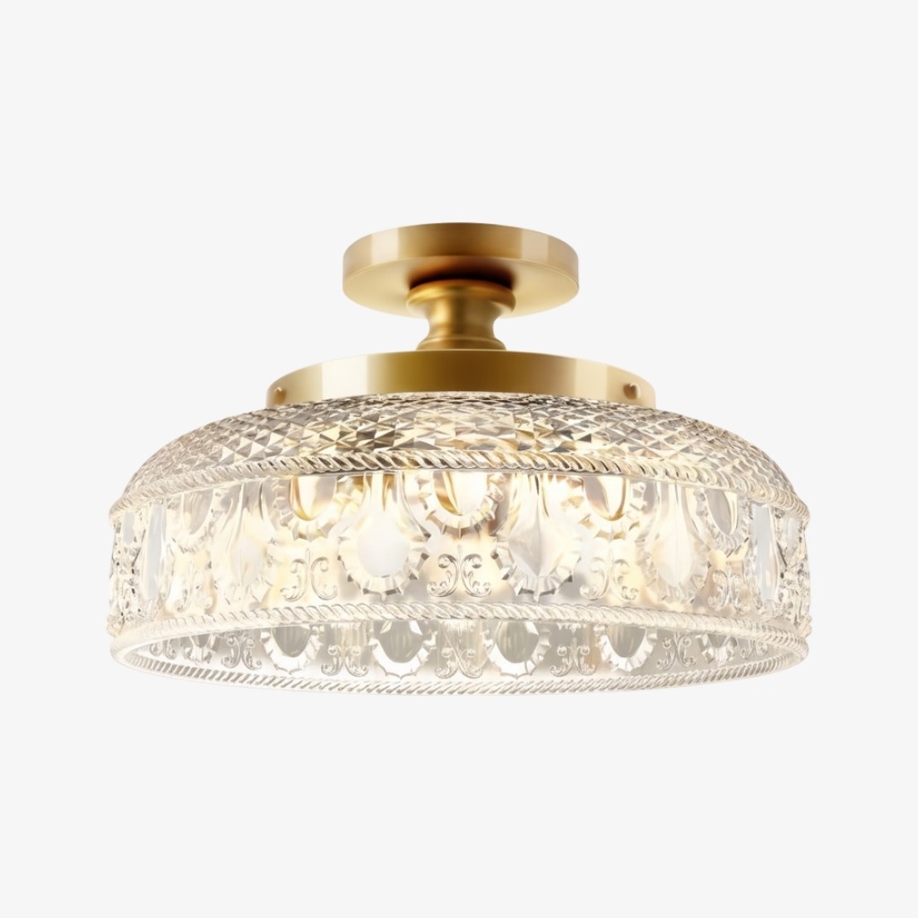 Zenarivo Elegant Floral Glass Ceiling Light - Transitional Ceiling Lamp for Dining Area K2251