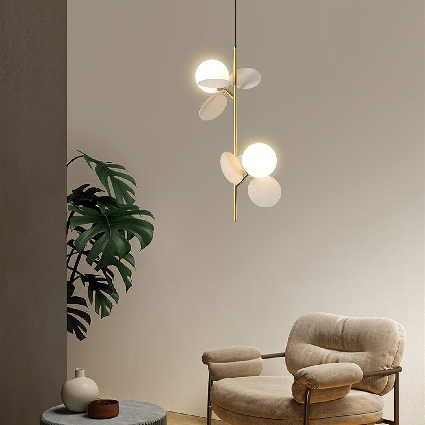 Multi Colored Leaf Glass Globe Pendant Light K152
