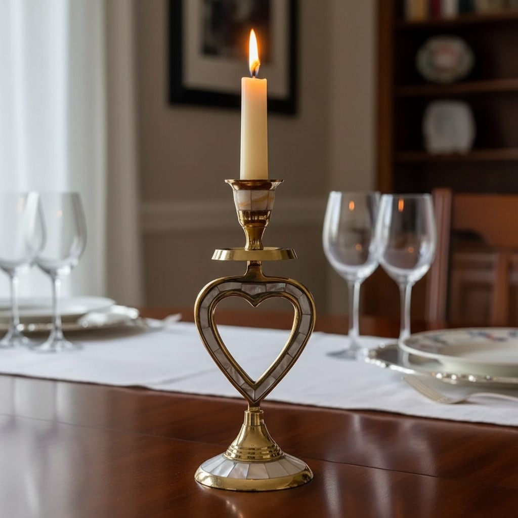 Ossik Veld Vintage Nordic Shell and Cow Bones Candle Holder for Dining Table K2363