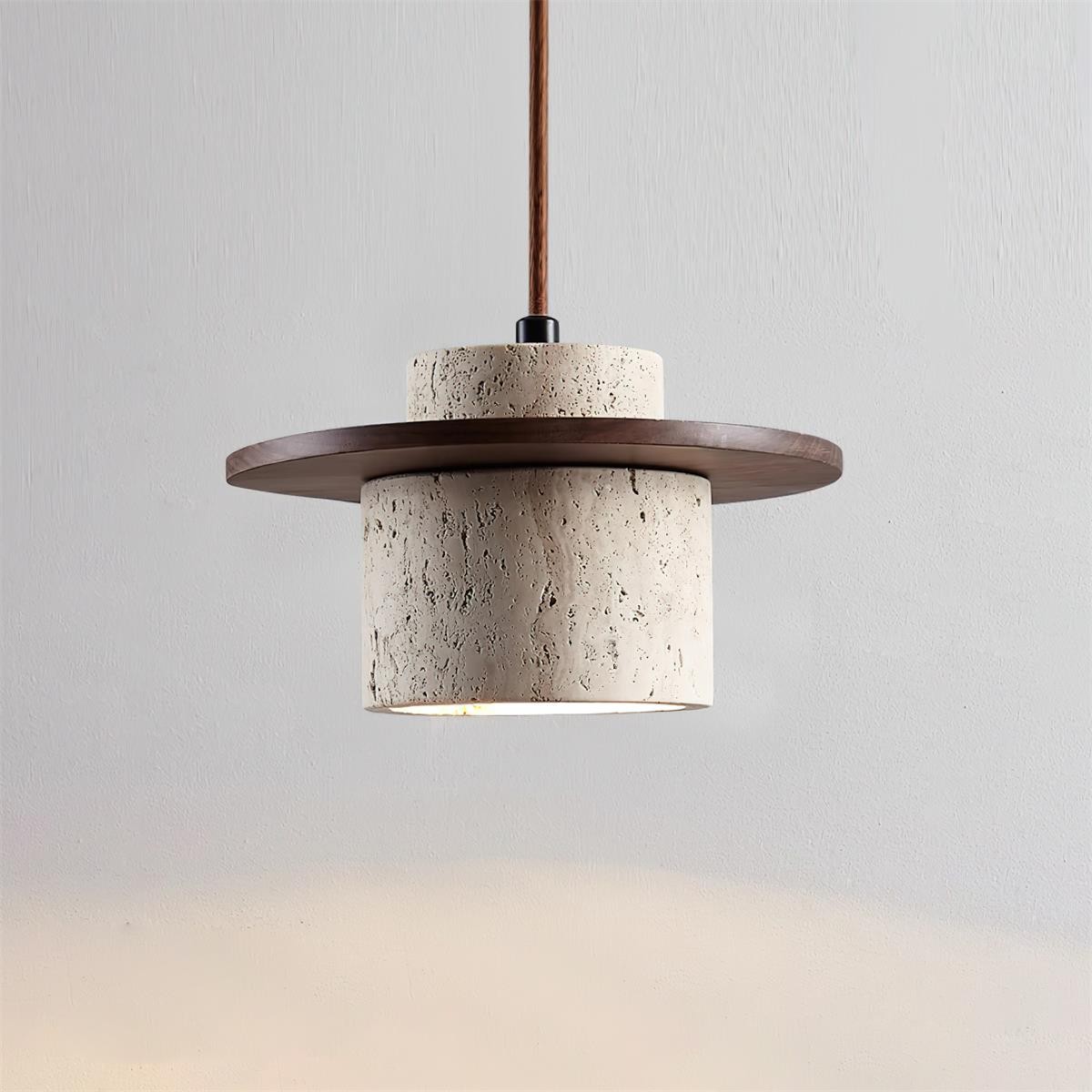Elegant Textured Cylindra Stone Pendant Lamp K824