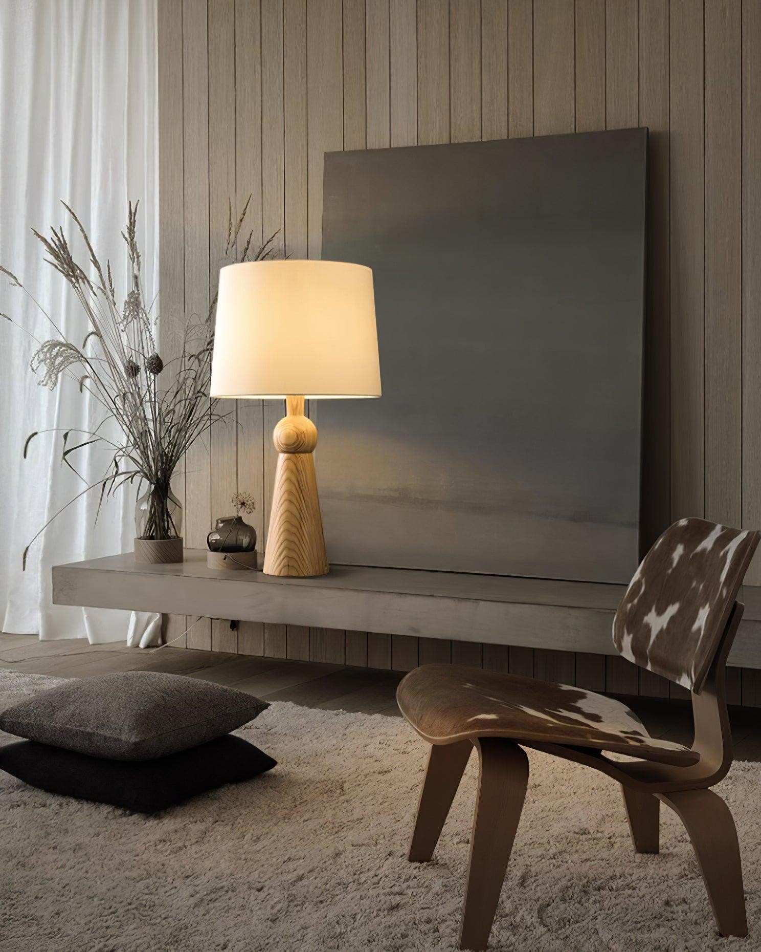 Nordic Retro Solid Wood Fabric Table Lamp K256