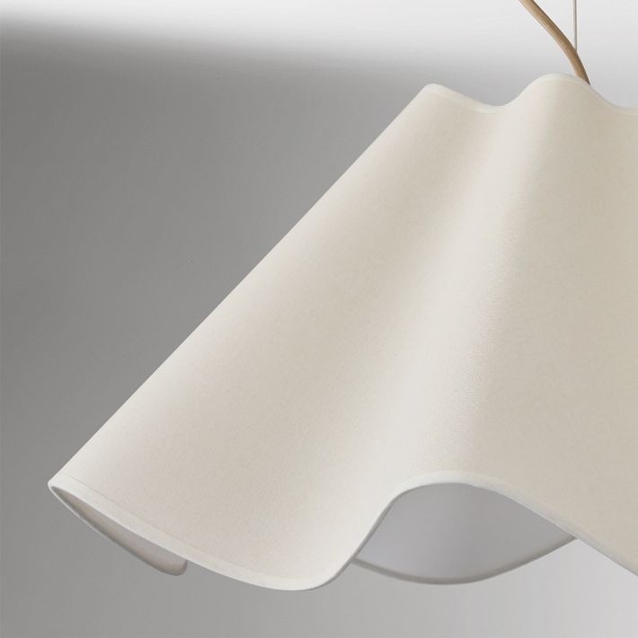 Oslan Cruved Linen Pendant Light - Modern Scalloped Pendant Lamp for Dining Room K1297