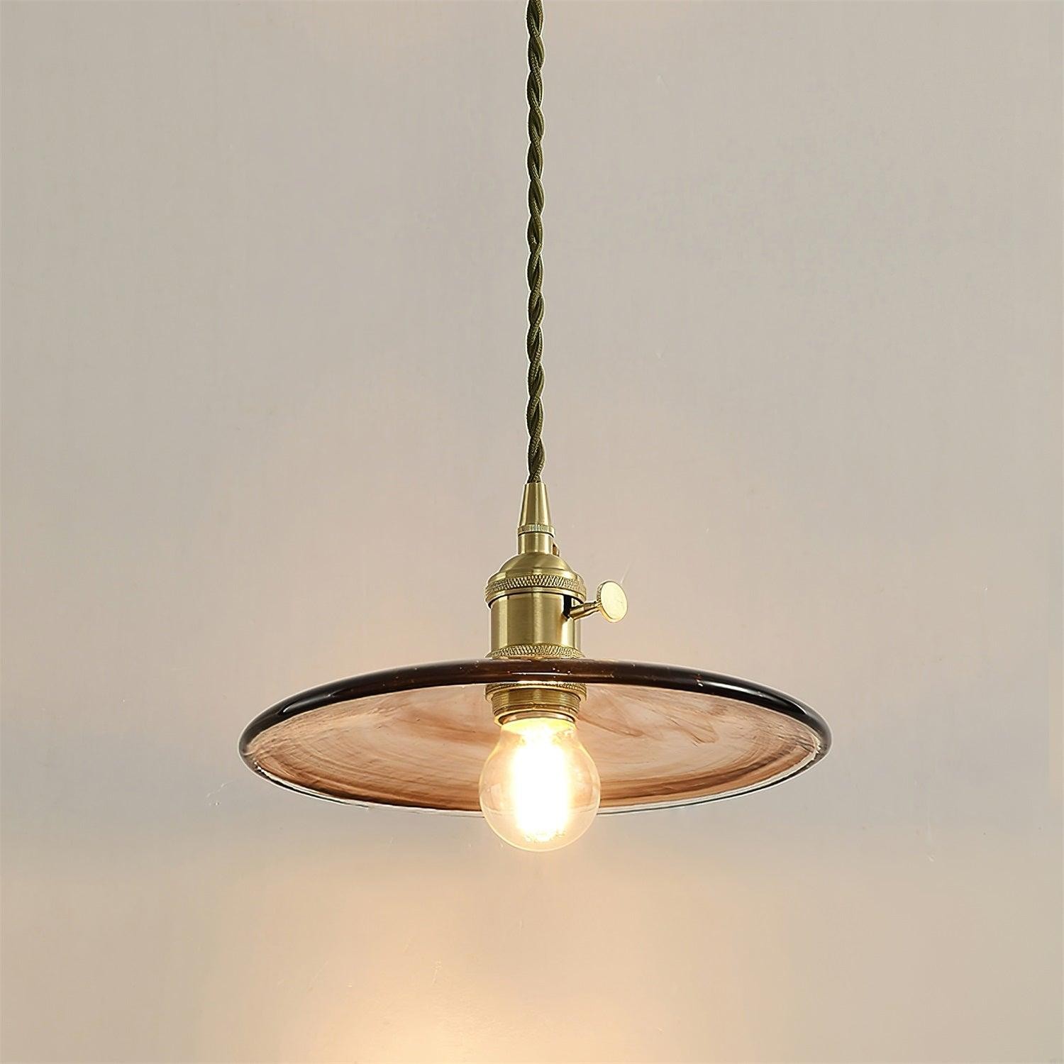 Brass Vintage Clear Glass Pendant Light K586
