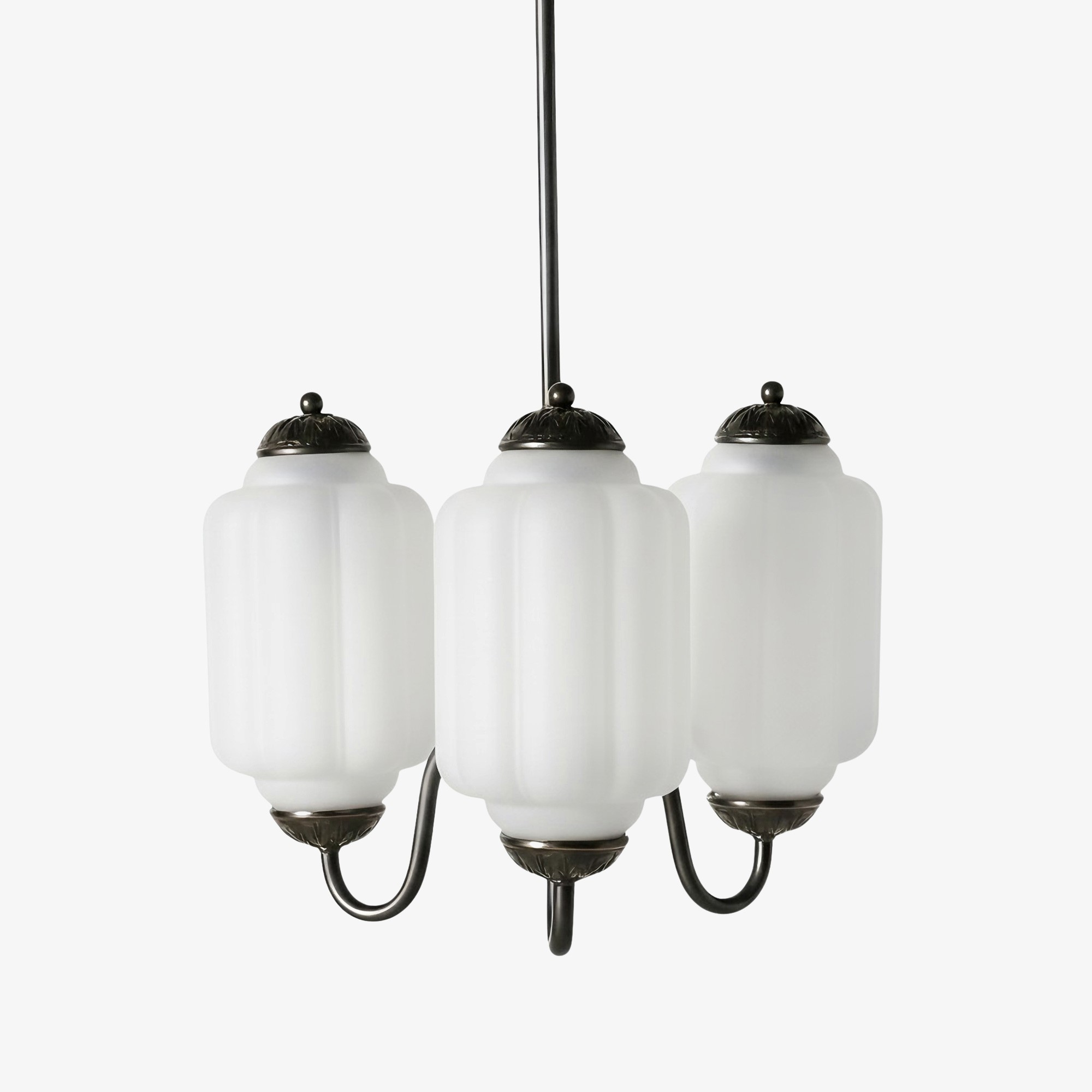Eloise Classic Glass Pendant Light - Retro Glass and Metal Hanging Lamp for Kitchen Island Cafe K1475