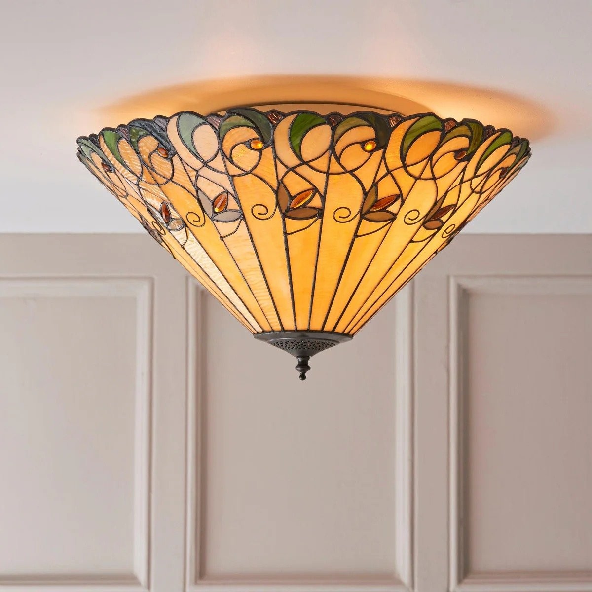 TF Jamelia Light - Decorative Art Glass - Flush Mount Timeless Style for Hallway K2015