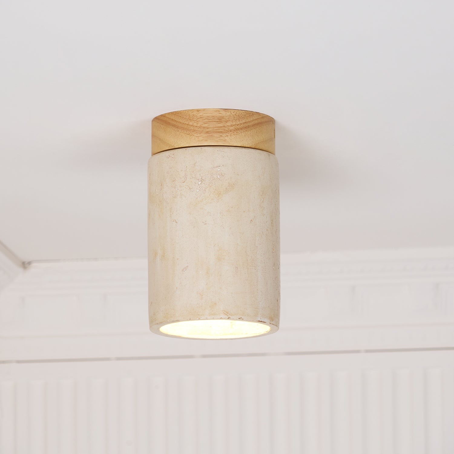 Marble Travertine Column Ceiling Lamp K688