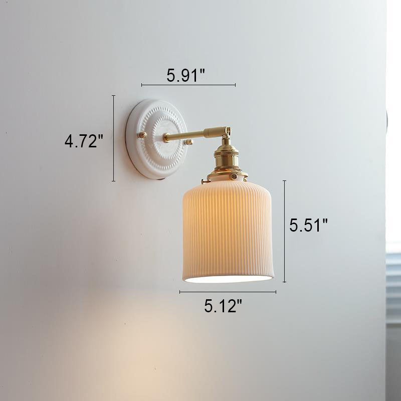 Vintage Japanese Ceramic Brass 1-Light Wall Sconce Lamp K1284