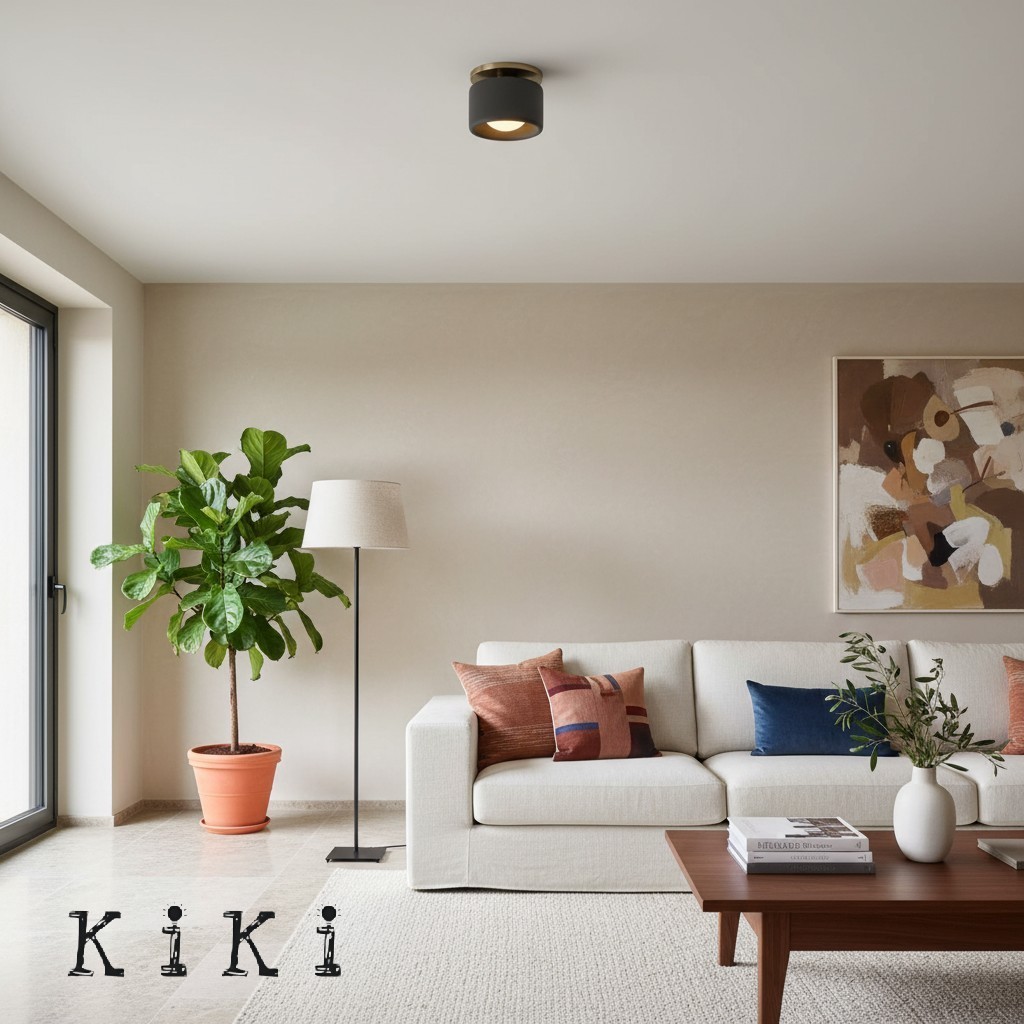 Cerova Modern Porcelain Flush Mount Ceiling Light– Elegant Ivory Shade K1373