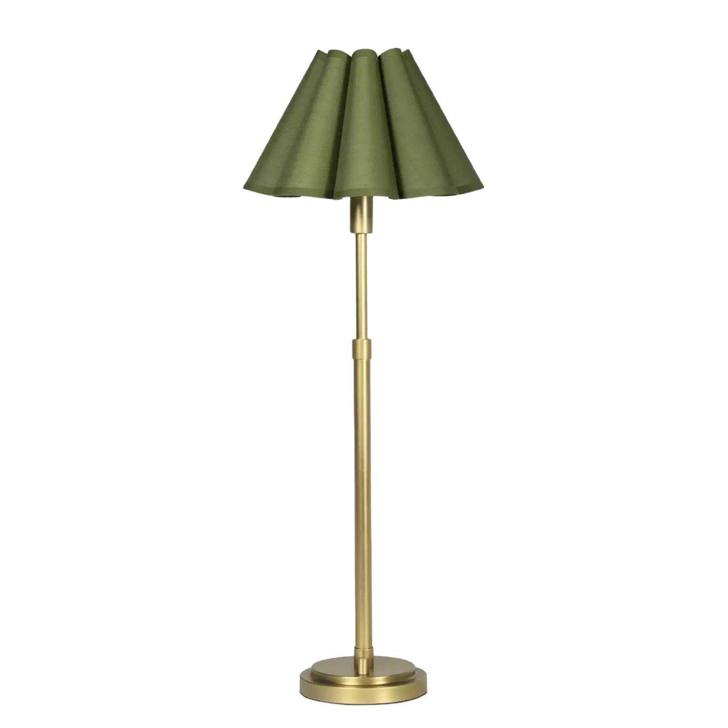 Capirise Scalloped Table Lamp – Vintage Linen Shade with Metal Base K1179