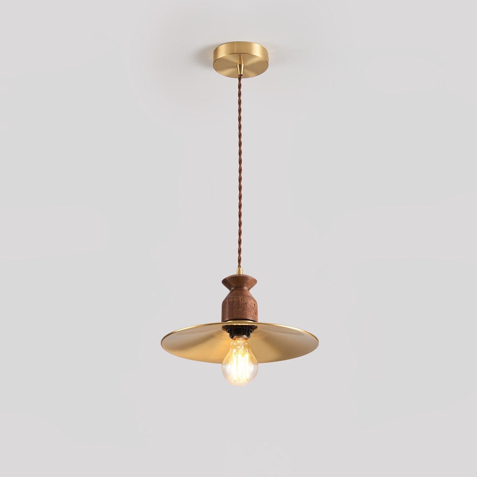 Round Brass Metal Badge Gold Pendant Lamp K272