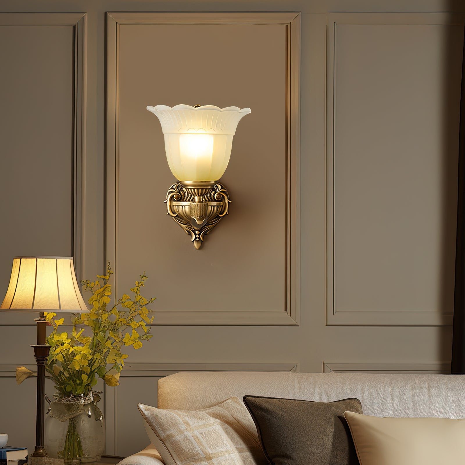 Bloom Flower Brass Sconce D631