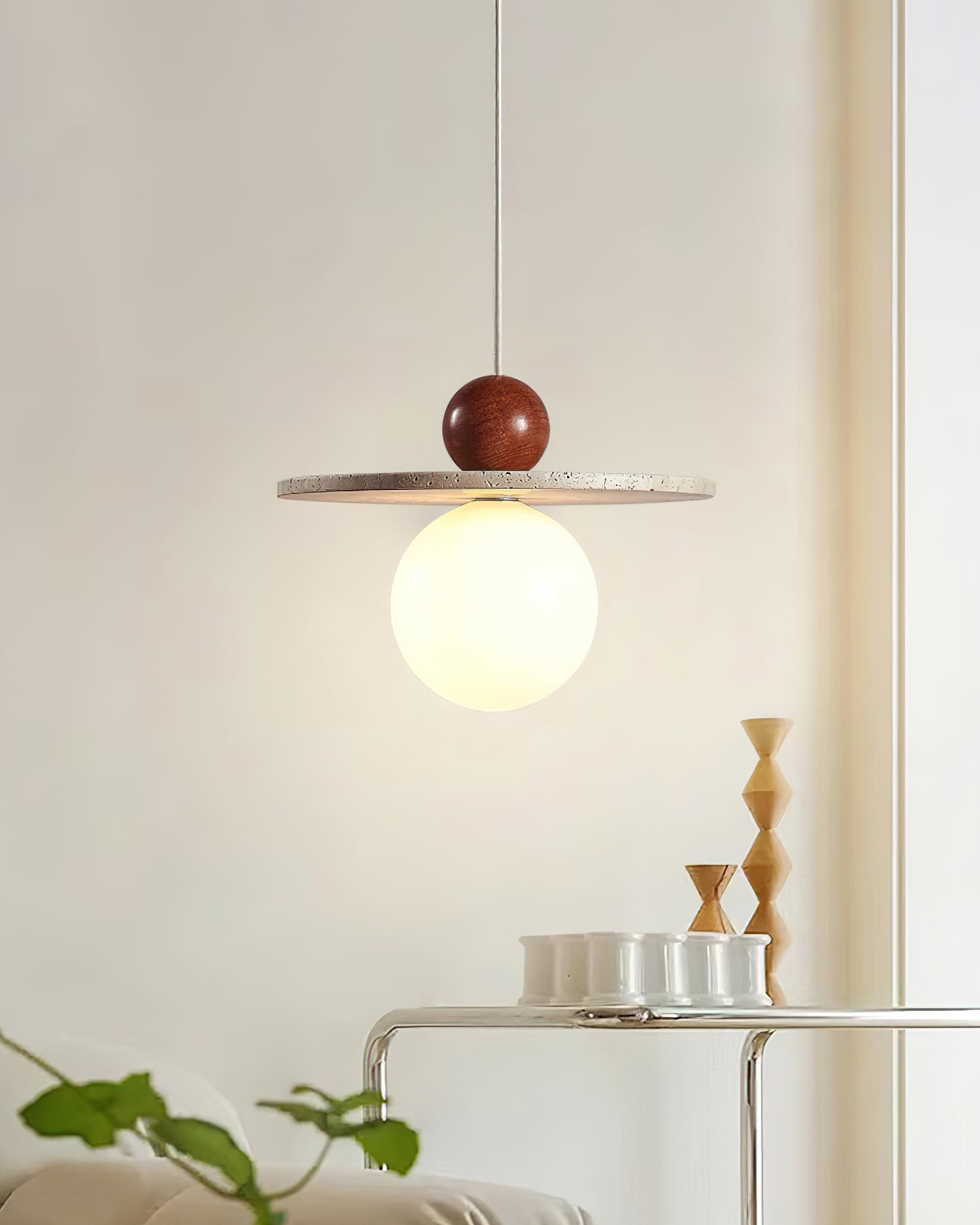 Retro Decor Cave Stone Disc Pendant Light K860
