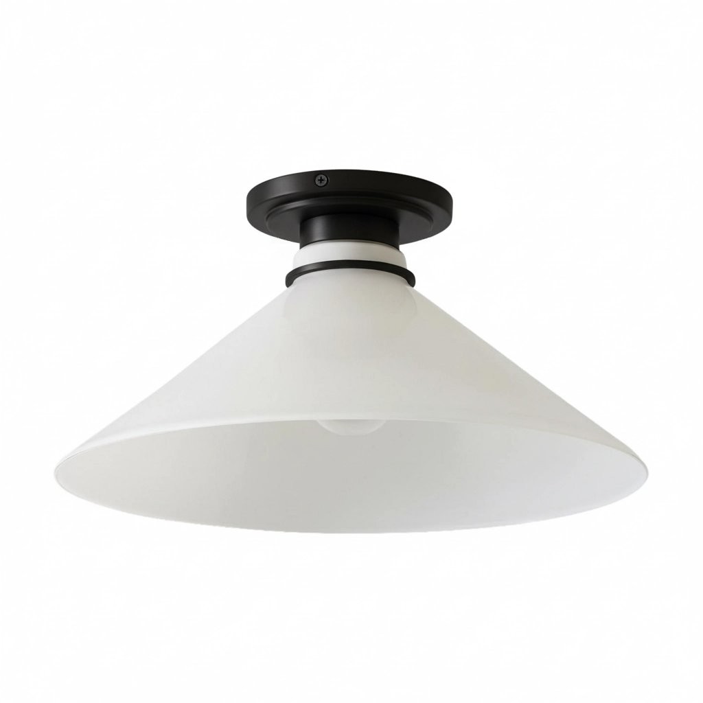 Aurenza Simple Flush Mount – Metal and Glass Ceiling Light for Any Room K1138