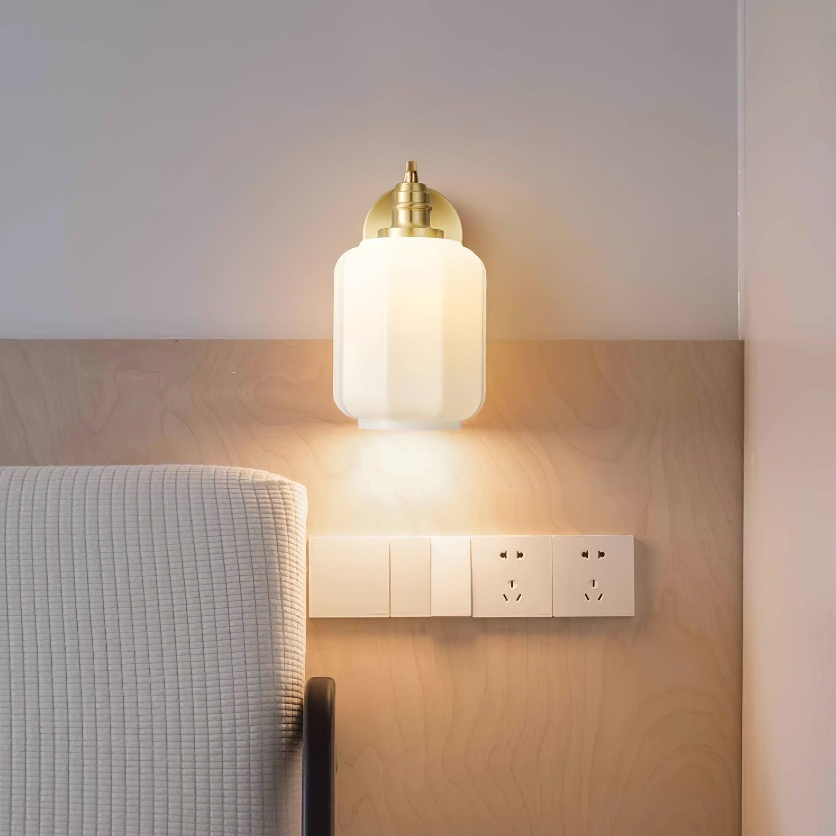 Retro Brass and Glass Wall Lamp K422