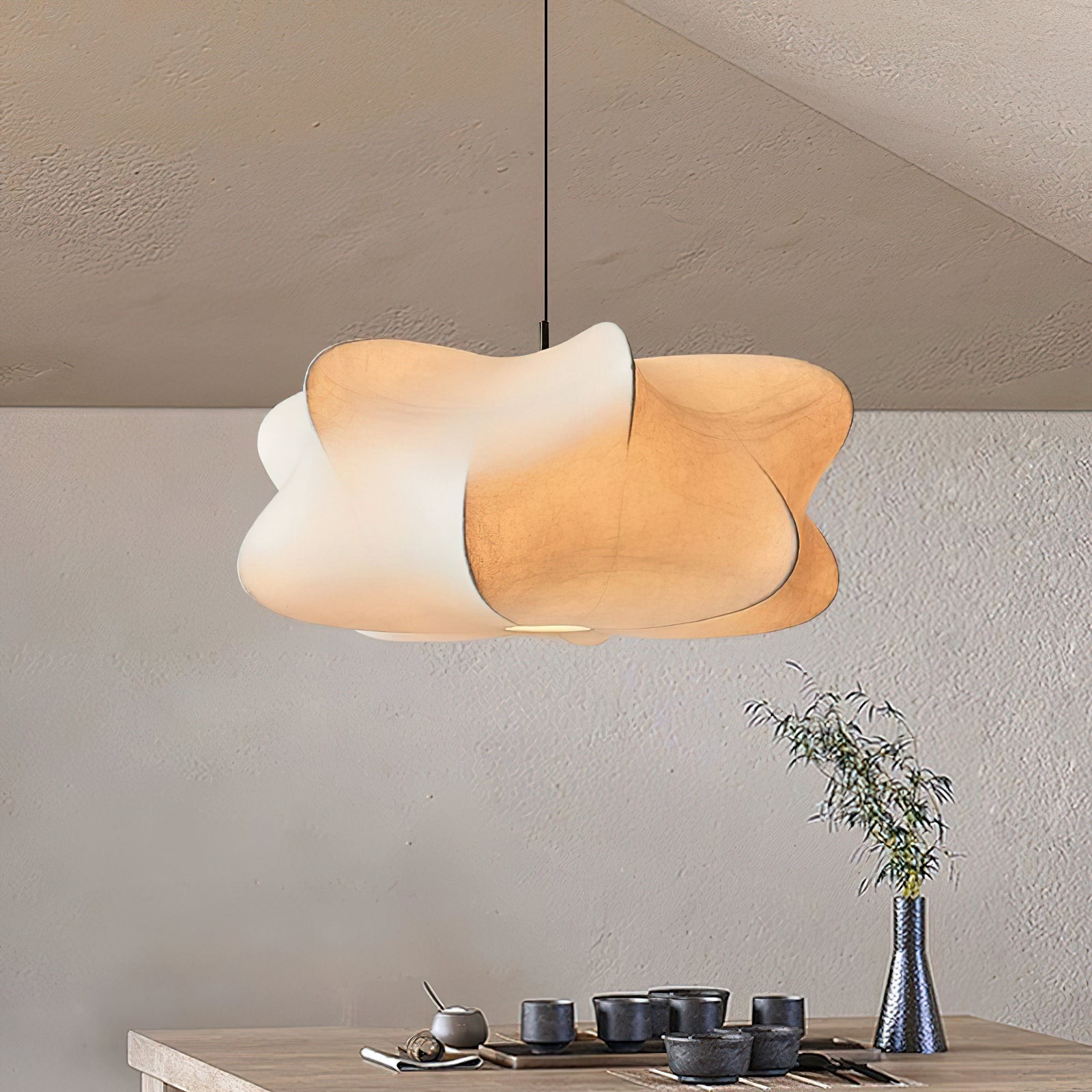 Lunaveo Timeless Minimal Silk Pendant Lamp - Cloud Shade Lighting for Home Decor K369