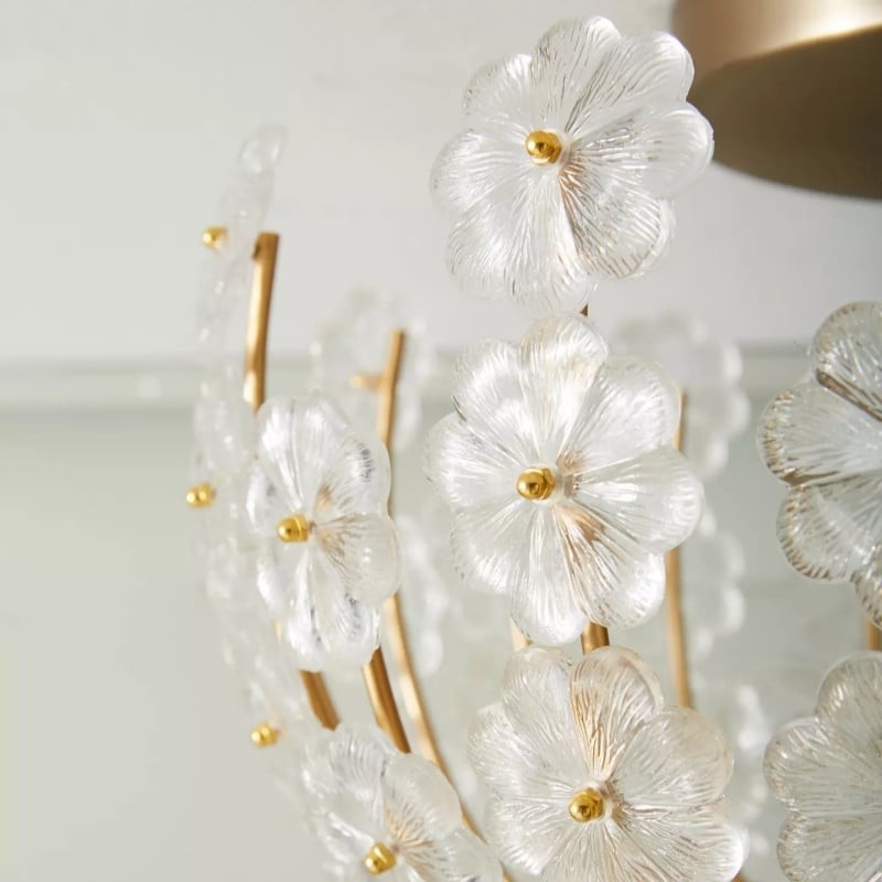 Petala Artistic Metal Semi Flush Ceiling Lamp - Statement Glass Fixture for Home Interiors K1659