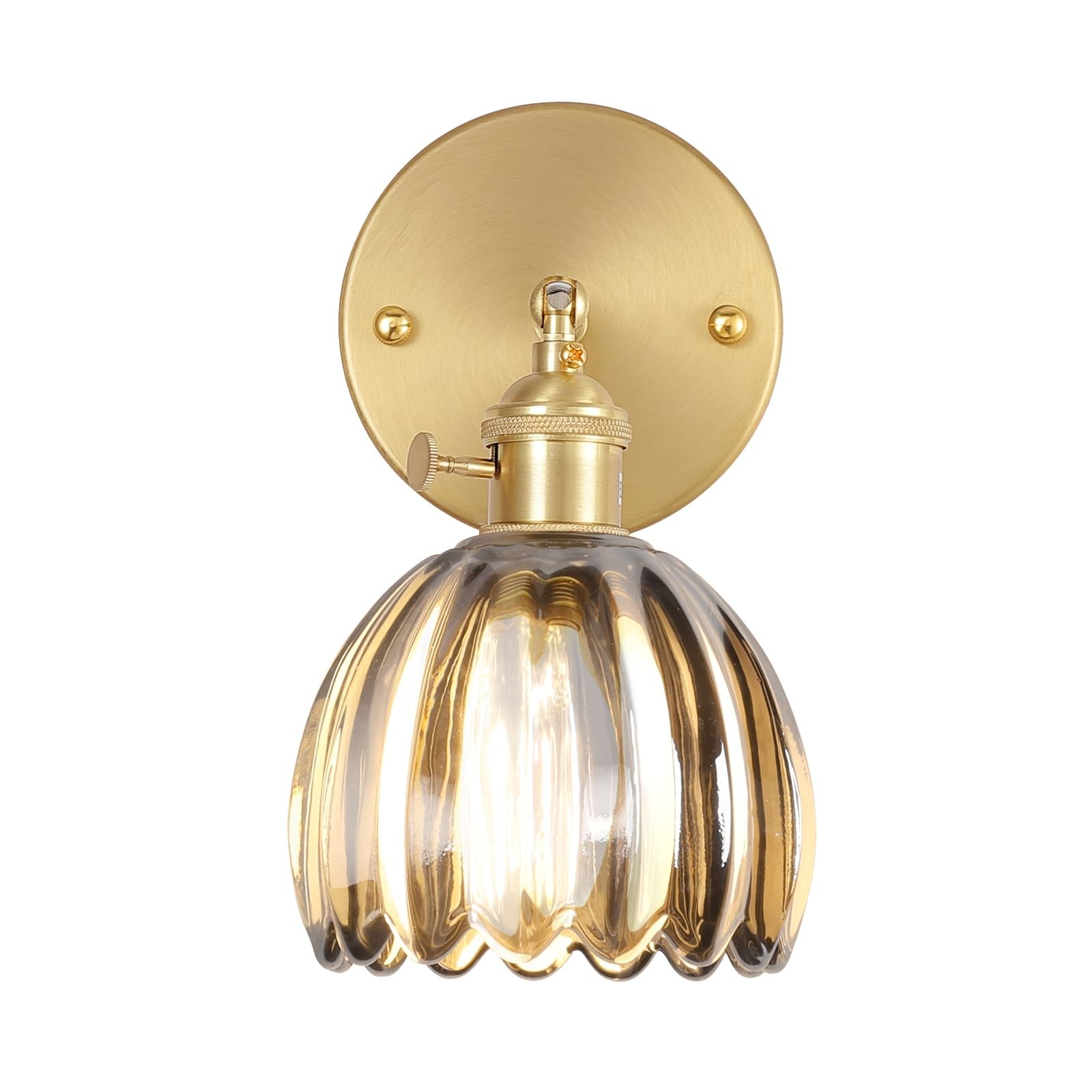 Antique Brass Tulip Glass Wall Light K122