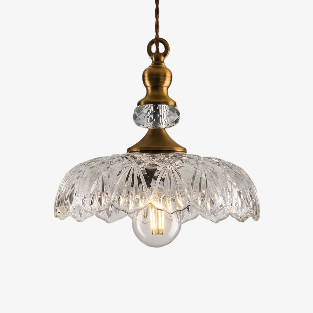 Verdoma Floral Glass Pendant Light - Vintage Style for Living Room K2257