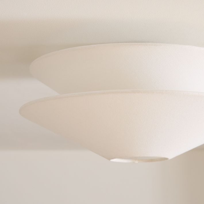 Solivara Flushmount Recessed Milky White Linen Simple Ceiling Lamp K1343