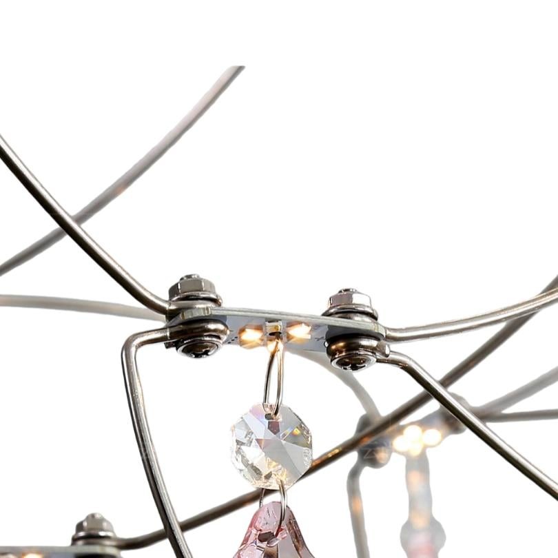 Crynora French Crystal Chandelier - Romantic Firefly Design in Luxe Style for Dining Room or Bedroom K2081