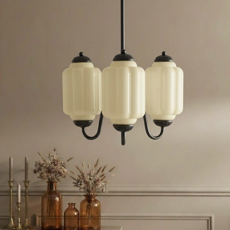 3 Lights Eloise Glass Chandelier for Living Room K947