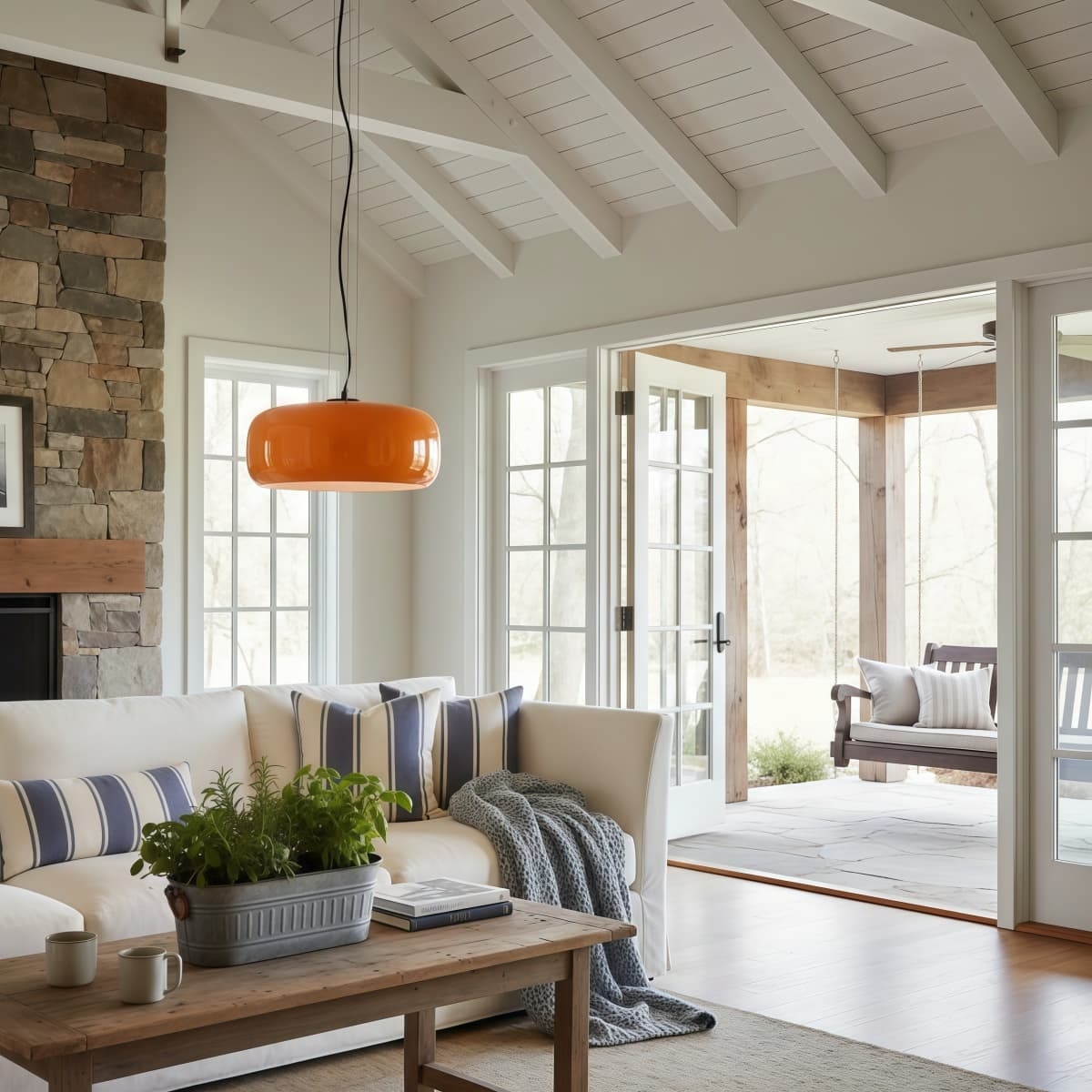 Lunorae Rounded Glass Pendant Lamp - Modern Sculptural Lighting for Living Room K2272