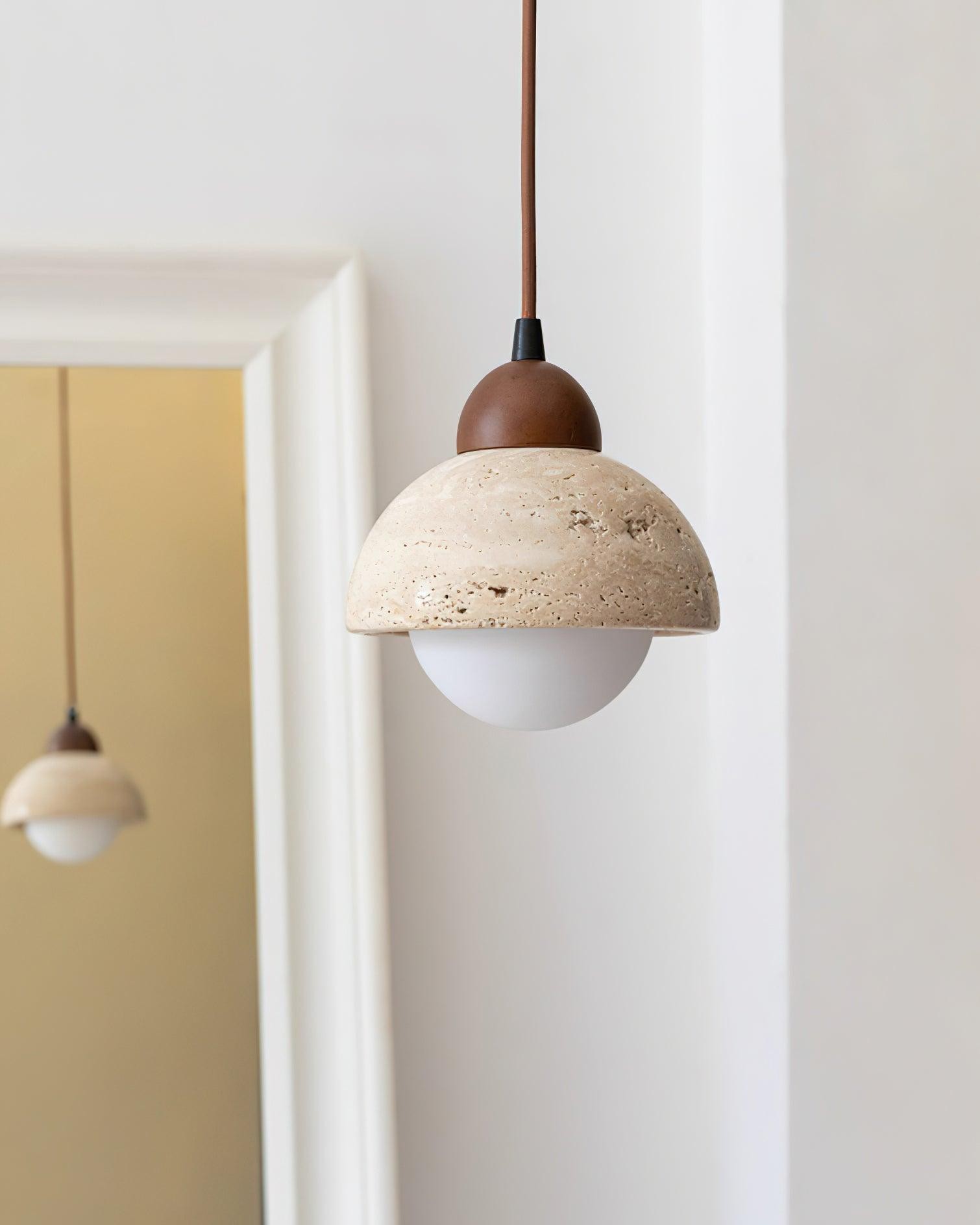 Yellow Travertine Wabi-Sabi Style Pendant Lamp K670