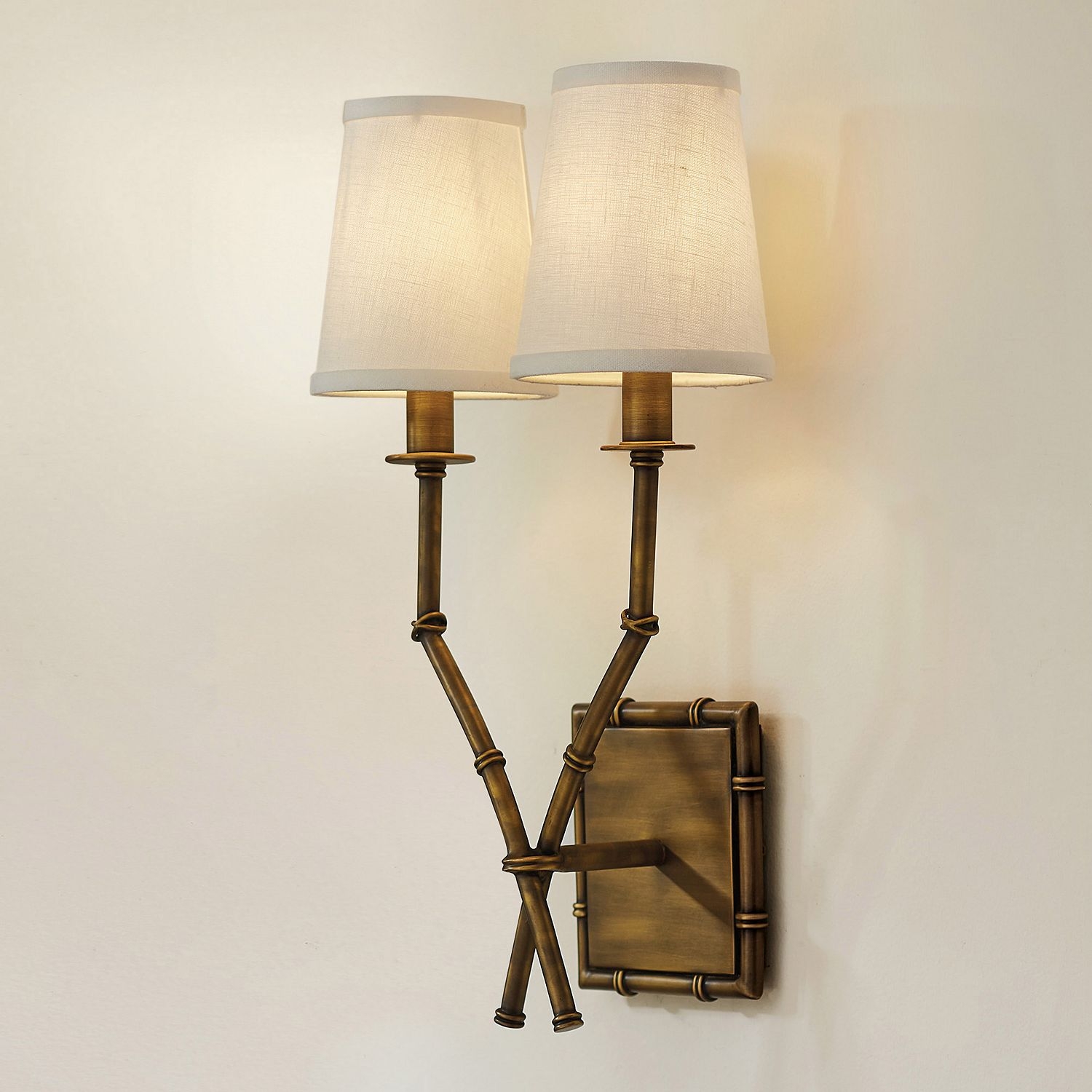 Double Arm Bamboo Sconce D586