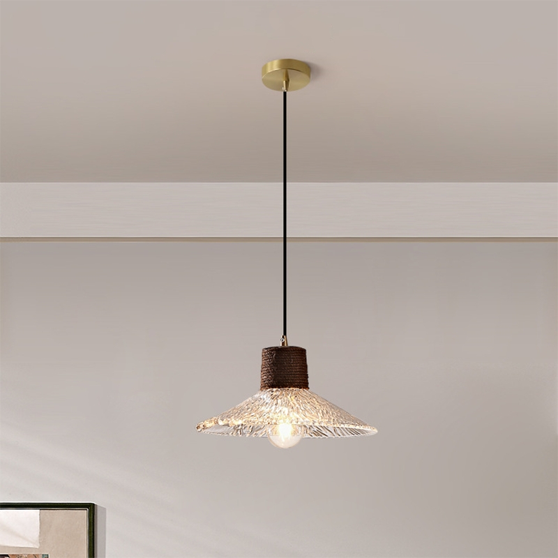 Nordic Hemp Rope Glass Pendant Light D938