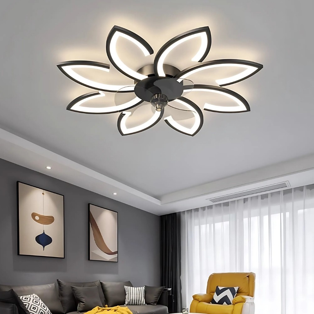 Art Decor Flower Quiet LED Ceiling Fan Light K1104