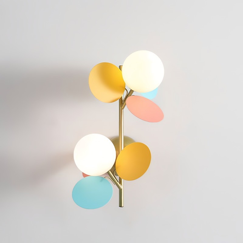 Creative Coloful Leaf Glass Globe Wall Light K174