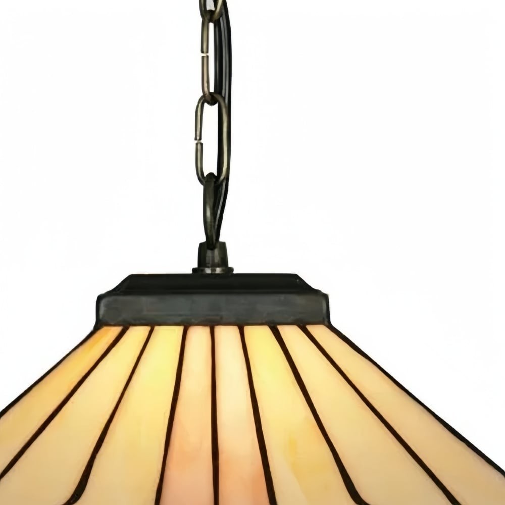 TF Camillo Classic Patterned Pendant Light - Stained Glass Lamp for Bedroom or Hallway K1776