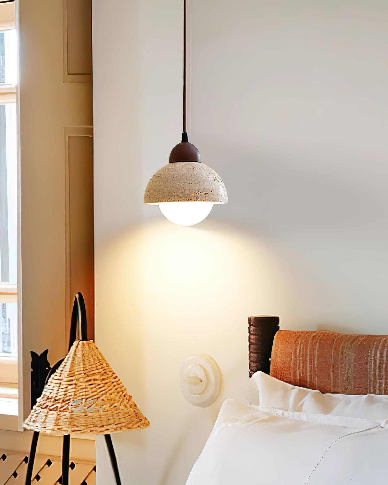 Yellow Travertine Wabi-Sabi Style Pendant Lamp K670