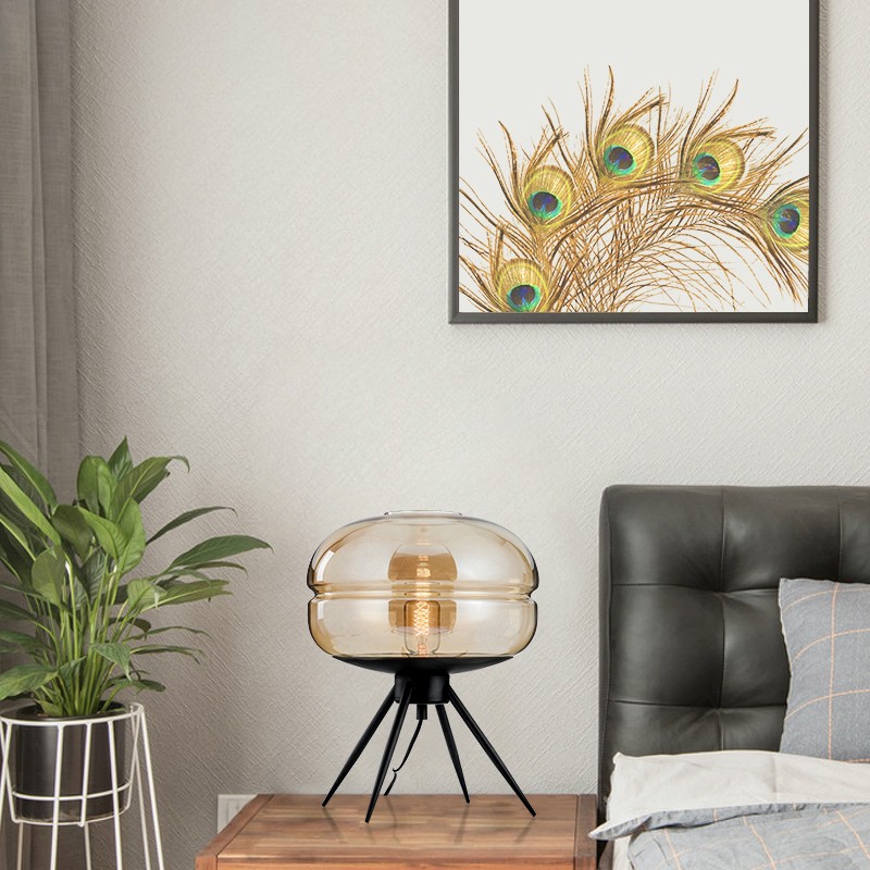Lacquered Glass Table Lamp