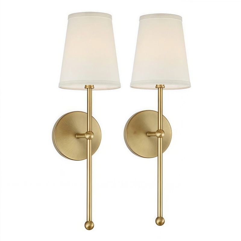Meshara Elegance Modern Brass Fabric Wall Lamp - Indoor Lighting for Bedroom K834
