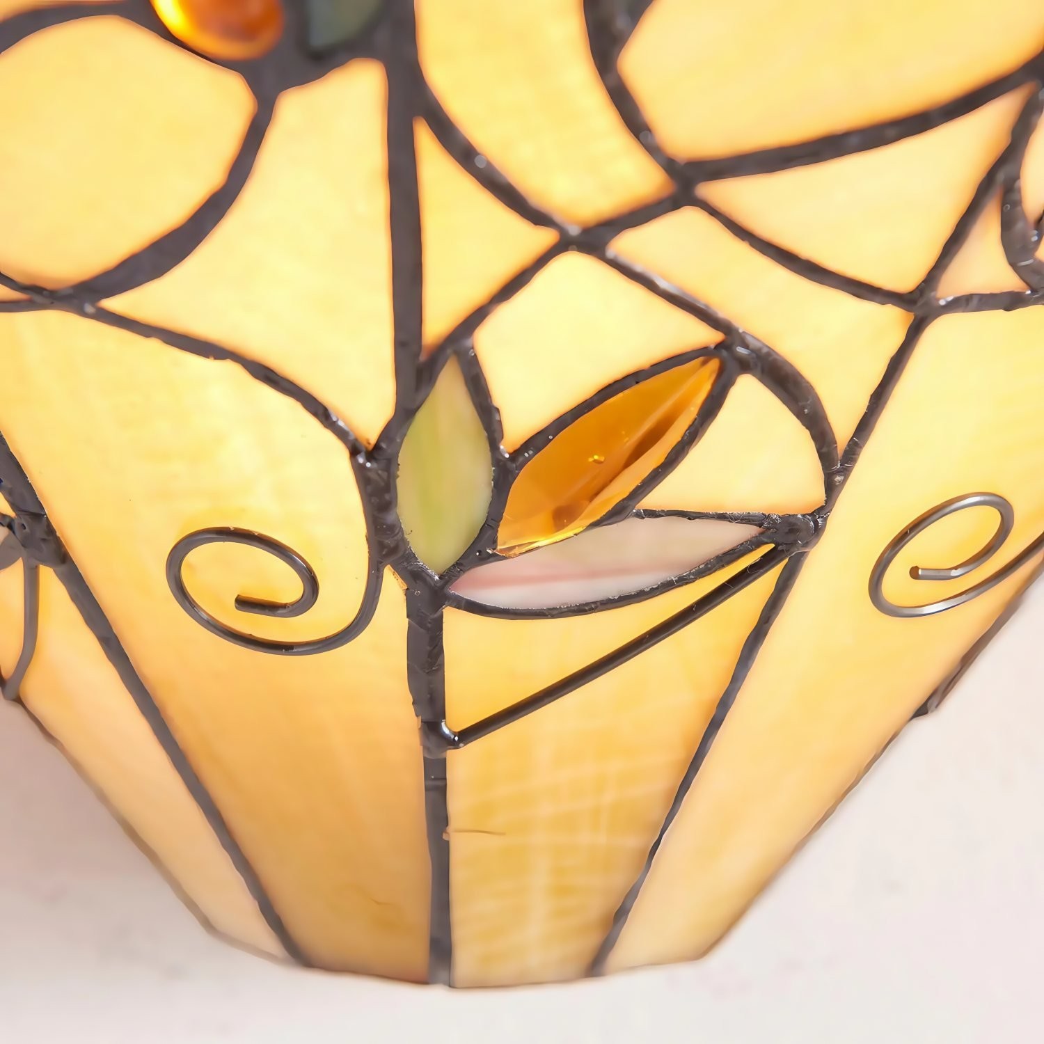 TF Jamelia Art Nouveau Wall Light with Bevelled Glass Shade - Metal Glass Fixture for Hallway or Bedroom K1985