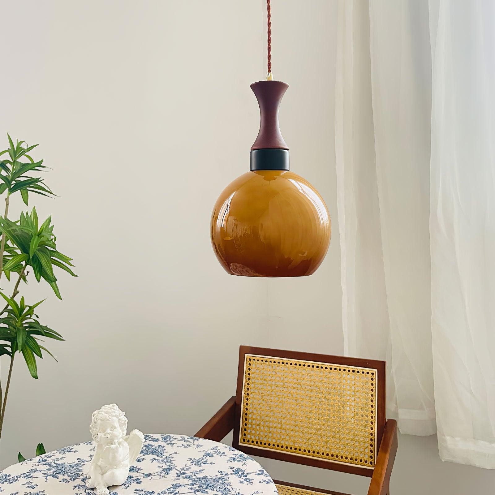 Spherical Orange Practical Luxury Pendant Lamp K561