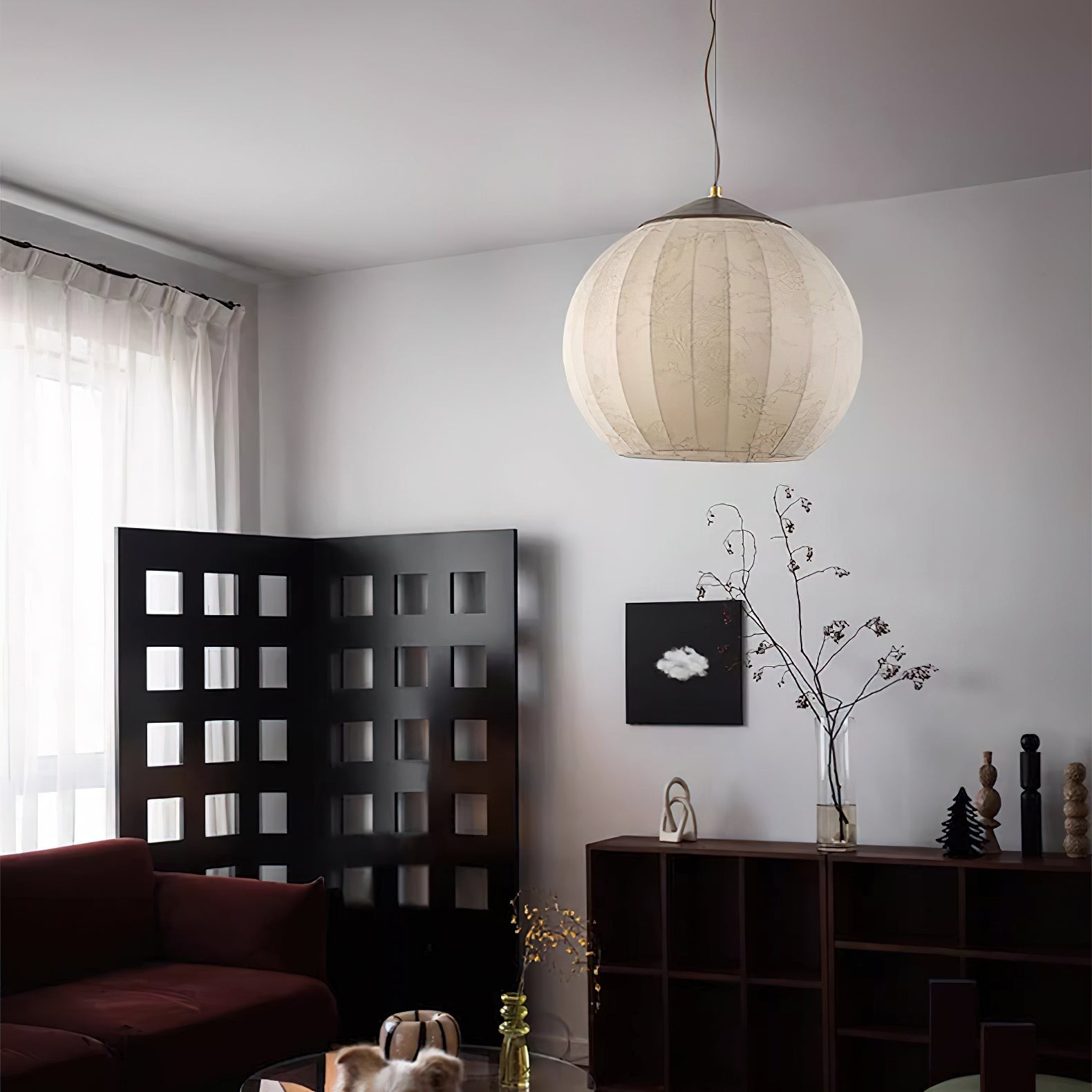 Japanese Style Fabric Lantern Pendant Lamp K423